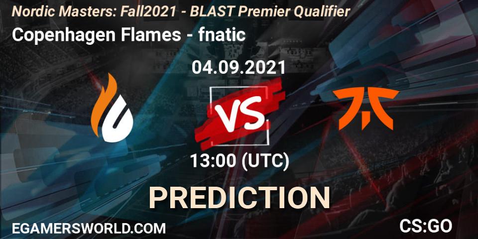 Copenhagen Flames vs fnatic: Betting TIp, Match Prediction. 04.09.2021 at 13:00. Counter-Strike (CS2), Nordic Masters: Fall 2021 - BLAST Premier Qualifier