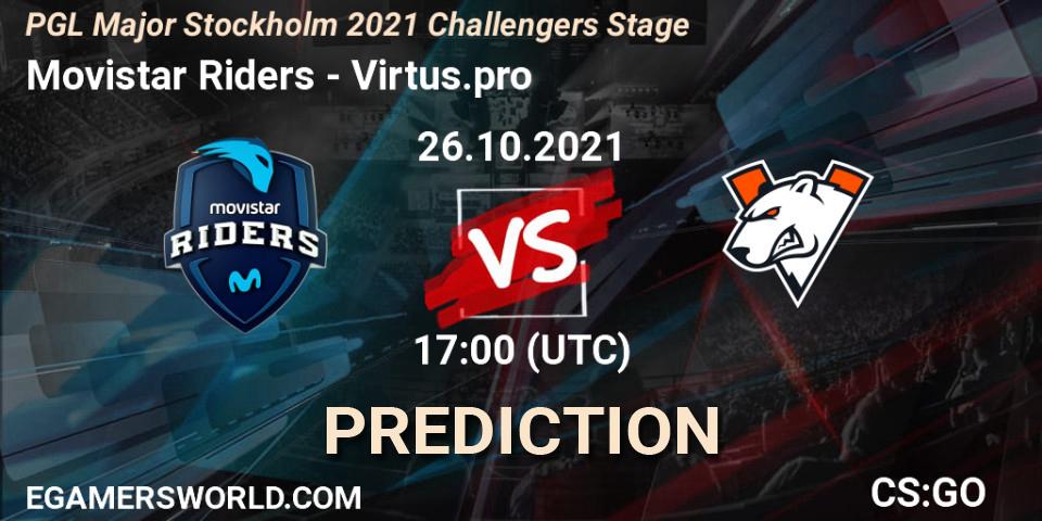 Movistar Riders vs Virtus.pro: Betting TIp, Match Prediction. 26.10.21. CS2 (CS:GO), PGL Major Stockholm 2021 Challengers Stage