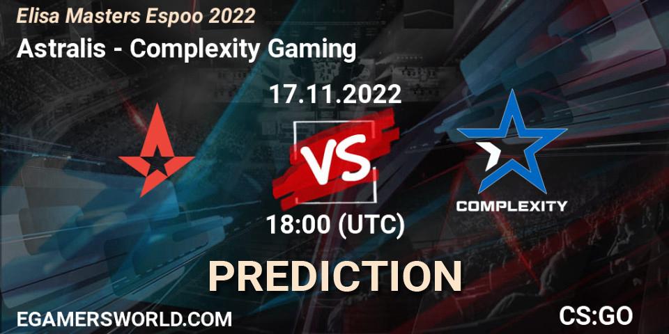 Astralis vs Complexity Gaming: Betting TIp, Match Prediction. 17.11.22. CS2 (CS:GO), Elisa Masters Espoo 2022