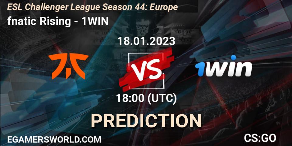 fnatic Rising vs 1WIN: Betting TIp, Match Prediction. 18.01.23. CS2 (CS:GO), ESL Challenger League Season 44: Europe