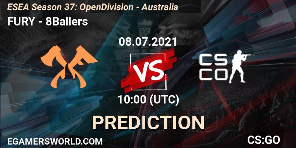 FURY vs 8Ballers: Betting TIp, Match Prediction. 08.07.2021 at 10:00. Counter-Strike (CS2), ESEA Season 37: Open Division - Australia