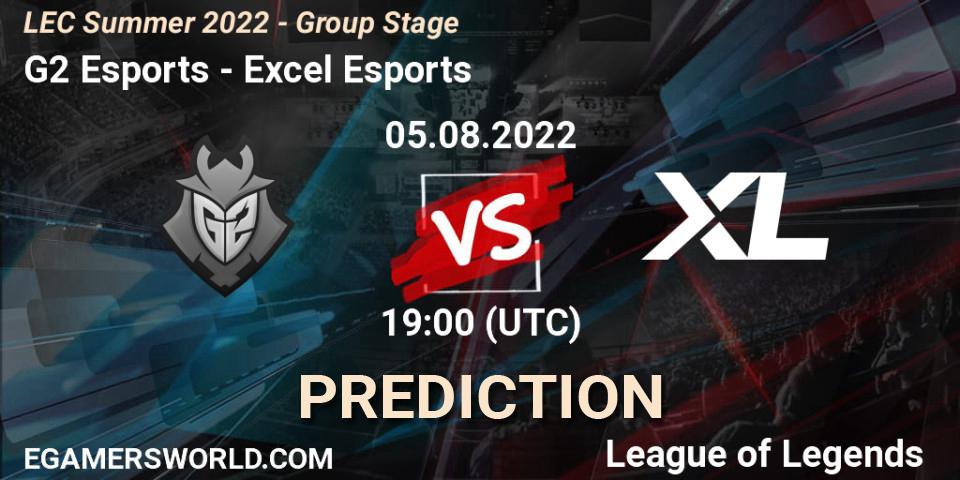 G2 Esports vs Excel Esports: Betting TIp, Match Prediction. 05.08.22. LoL, LEC Summer 2022 - Group Stage