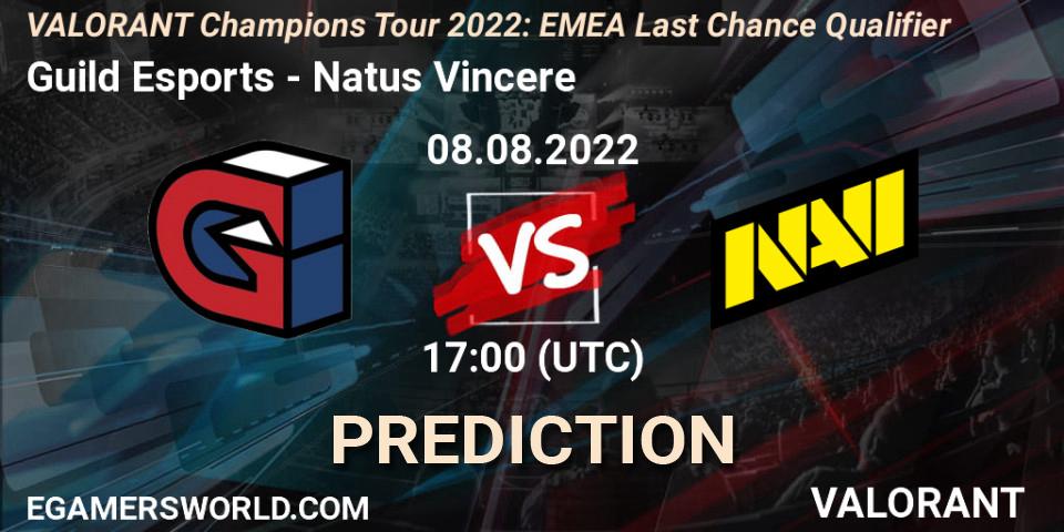 Guild Esports vs Natus Vincere: Betting TIp, Match Prediction. 08.08.2022 at 16:15. VALORANT, VCT 2022: EMEA Last Chance Qualifier