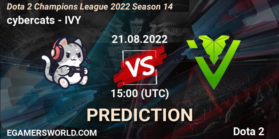 cybercats vs IVY: Betting TIp, Match Prediction. 21.08.2022 at 15:33. Dota 2, Dota 2 Champions League 2022 Season 14