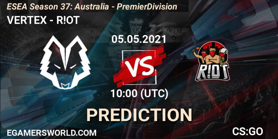 VERTEX vs R!OT: Betting TIp, Match Prediction. 13.05.21. CS2 (CS:GO), ESEA Season 37: Australia - Premier Division
