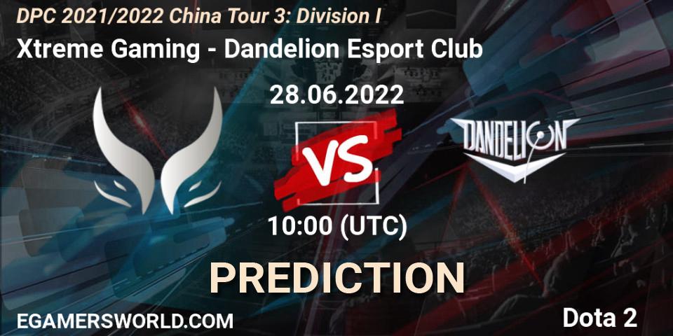 Xtreme Gaming vs Dandelion Esport Club: Betting TIp, Match Prediction. 28.06.22. Dota 2, DPC 2021/2022 China Tour 3: Division I