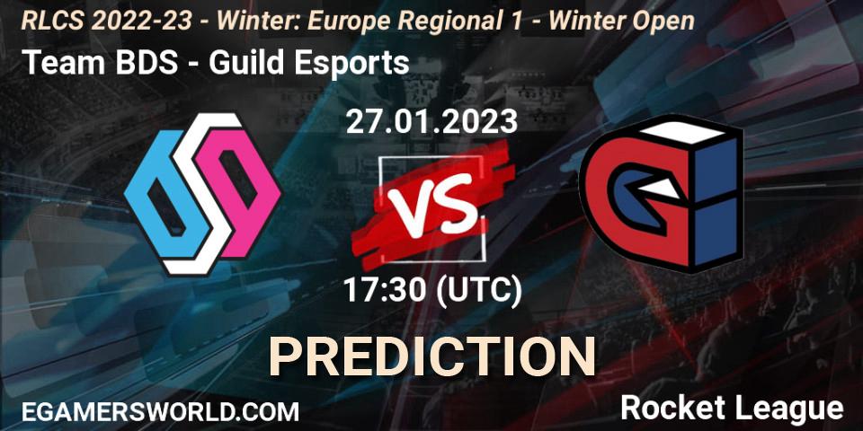 Team BDS vs Guild Esports: Betting TIp, Match Prediction. 27.01.2023 at 17:30. Rocket League, RLCS 2022-23 - Winter: Europe Regional 1 - Winter Open