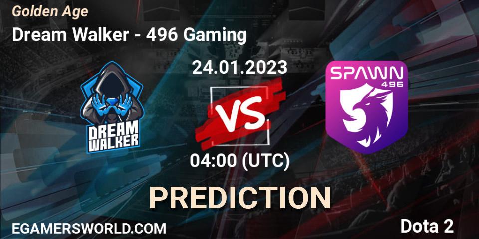 Dream Walker vs 496 Gaming: Betting TIp, Match Prediction. 24.01.23. Dota 2, Golden Age