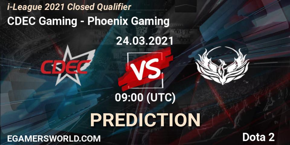 CDEC Gaming vs Phoenix Gaming: Betting TIp, Match Prediction. 24.03.2021 at 07:40. Dota 2, i-League 2021 Closed Qualifier