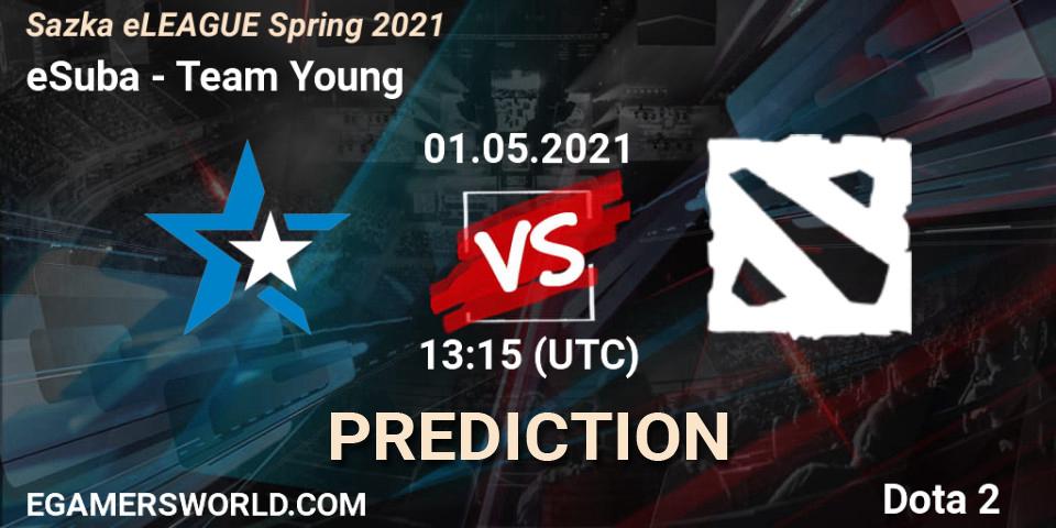 eSuba vs Team Young: Betting TIp, Match Prediction. 01.05.2021 at 13:13. Dota 2, Sazka eLEAGUE Spring 2021