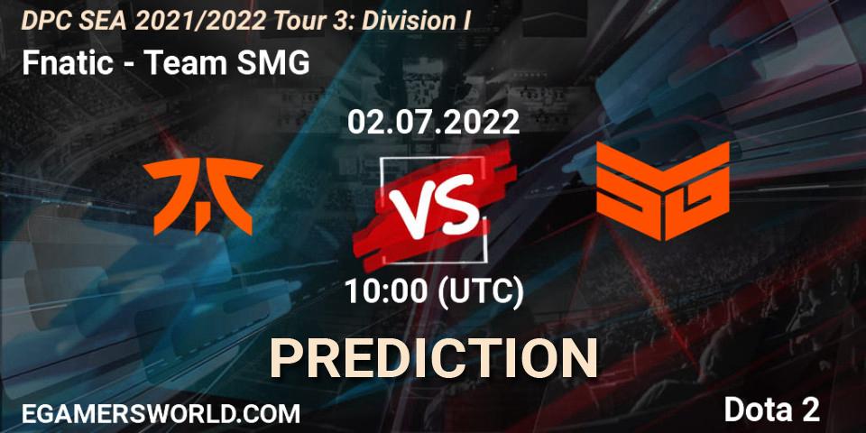 Fnatic vs Team SMG: Betting TIp, Match Prediction. 02.07.22. Dota 2, DPC SEA 2021/2022 Tour 3: Division I