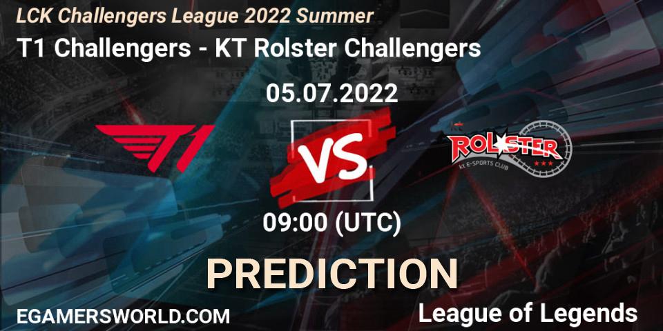 T1 Challengers vs KT Rolster Challengers: Betting TIp, Match Prediction. 05.07.2022 at 08:50. LoL, LCK Challengers League 2022 Summer