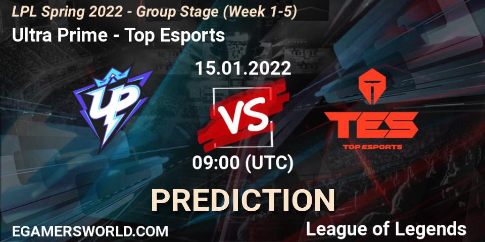 Ultra Prime vs Top Esports: Betting TIp, Match Prediction. 15.01.22. LoL, LPL Spring 2022 - Group Stage (Week 1-5)