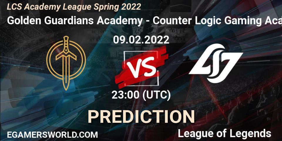Golden Guardians Academy vs Counter Logic Gaming Academy: Betting TIp, Match Prediction. 09.02.22. LoL, LCS Academy League Spring 2022