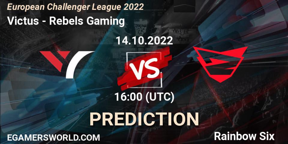 Victus vs Rebels Gaming: Betting TIp, Match Prediction. 14.10.2022 at 16:00. Rainbow Six, European Challenger League 2022