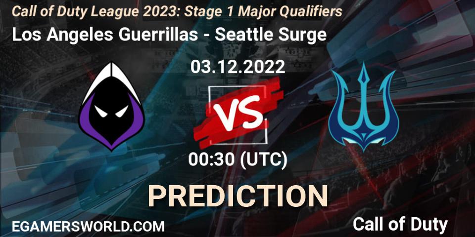 Los Angeles Guerrillas vs Seattle Surge: Betting TIp, Match Prediction. 03.12.2022 at 02:00. Call of Duty, Call of Duty League 2023: Stage 1 Major Qualifiers