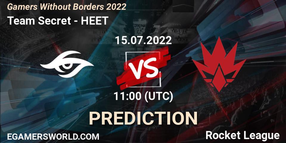 Team Secret vs HEET: Betting TIp, Match Prediction. 15.07.22. Rocket League, Gamers Without Borders 2022