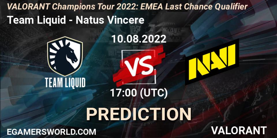 Team Liquid vs Natus Vincere: Betting TIp, Match Prediction. 10.08.2022 at 18:00. VALORANT, VCT 2022: EMEA Last Chance Qualifier