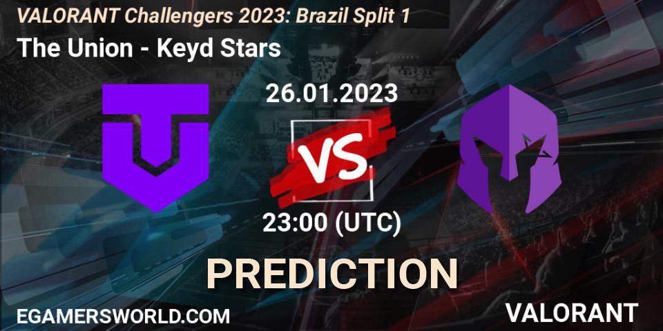 The Union vs Keyd Stars: Betting TIp, Match Prediction. 26.01.2023 at 23:00. VALORANT, VALORANT Challengers 2023: Brazil Split 1