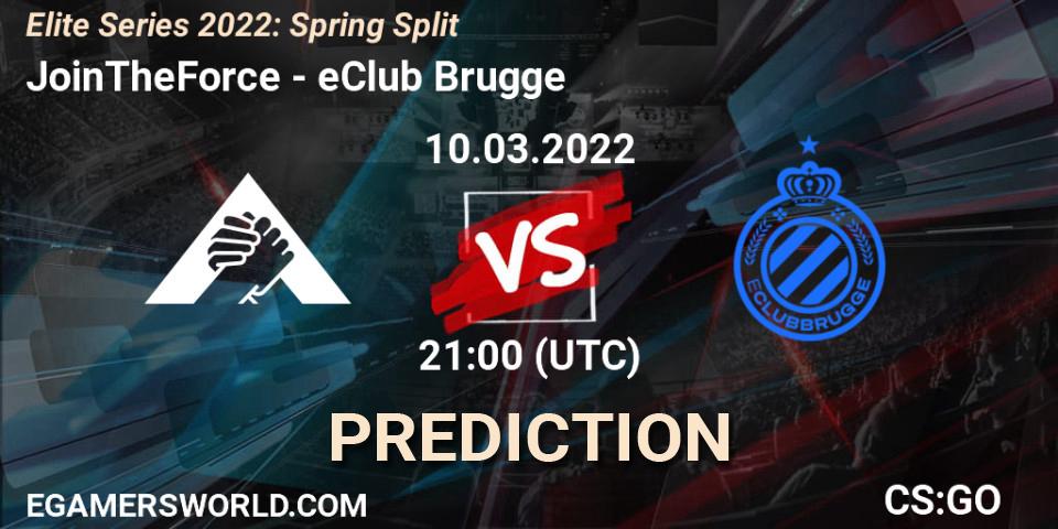 JoinTheForce vs eClub Brugge: Betting TIp, Match Prediction. 10.03.2022 at 21:00. Counter-Strike (CS2), Elite Series 2022: Spring Split