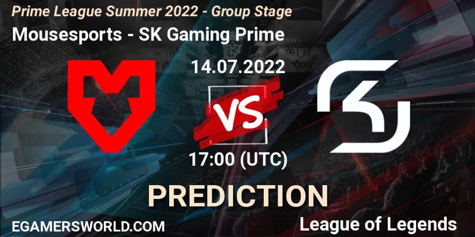Mousesports vs SK Gaming Prime: Betting TIp, Match Prediction. 14.07.22. LoL, Prime League Summer 2022 - Group Stage