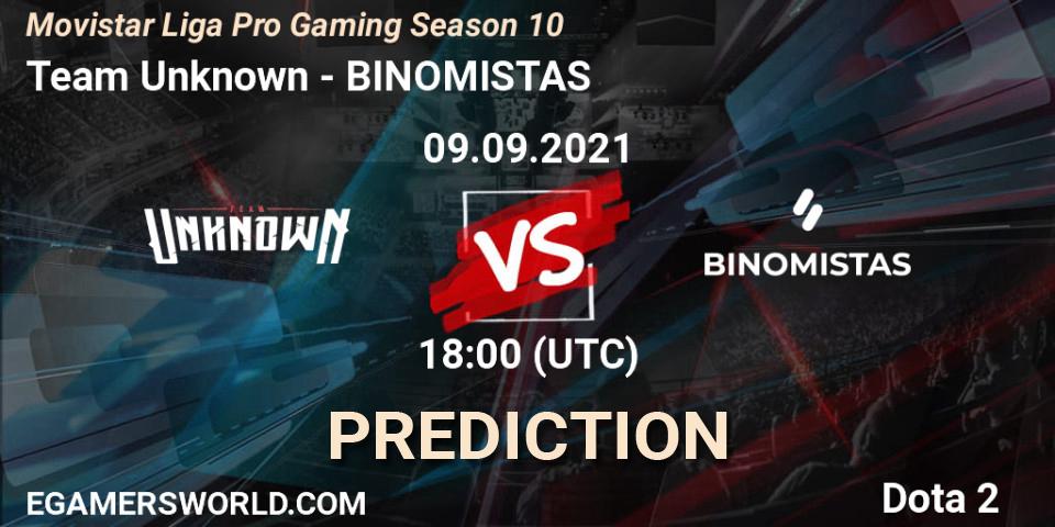 Team Unknown vs BINOMISTAS: Betting TIp, Match Prediction. 09.09.21. Dota 2, Movistar Liga Pro Gaming Season 10