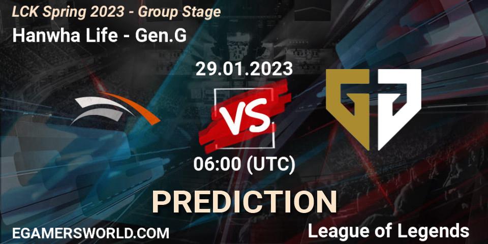 Hanwha Life vs Gen.G: Betting TIp, Match Prediction. 29.01.23. LoL, LCK Spring 2023 - Group Stage