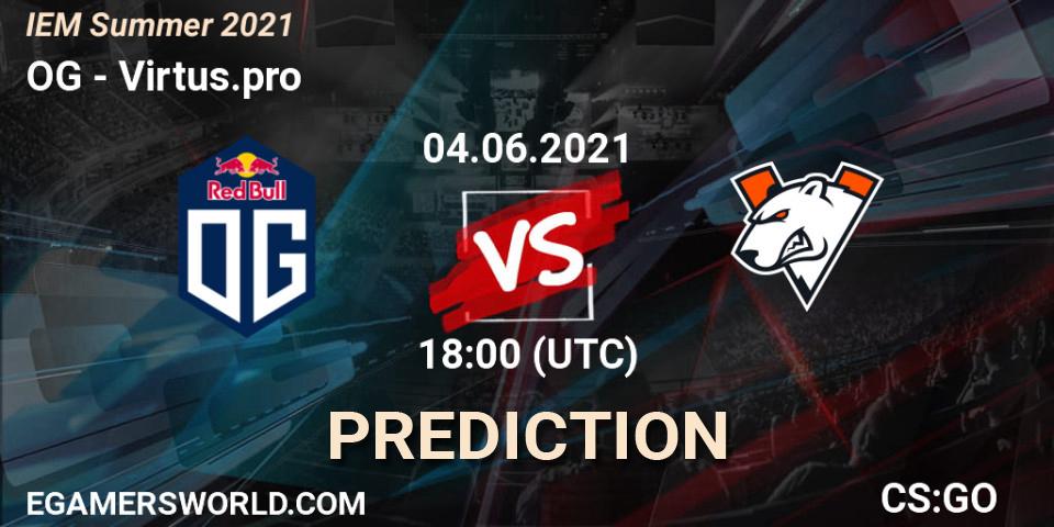 OG vs Virtus.pro: Betting TIp, Match Prediction. 04.06.21. CS2 (CS:GO), IEM Summer 2021