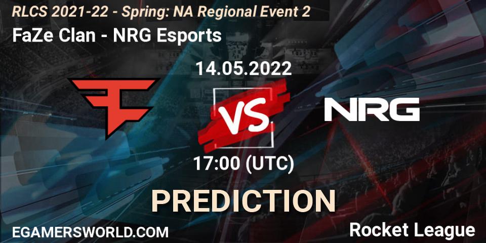 FaZe Clan vs NRG Esports: Betting TIp, Match Prediction. 14.05.2022 at 17:00. Rocket League, RLCS 2021-22 - Spring: NA Regional Event 2