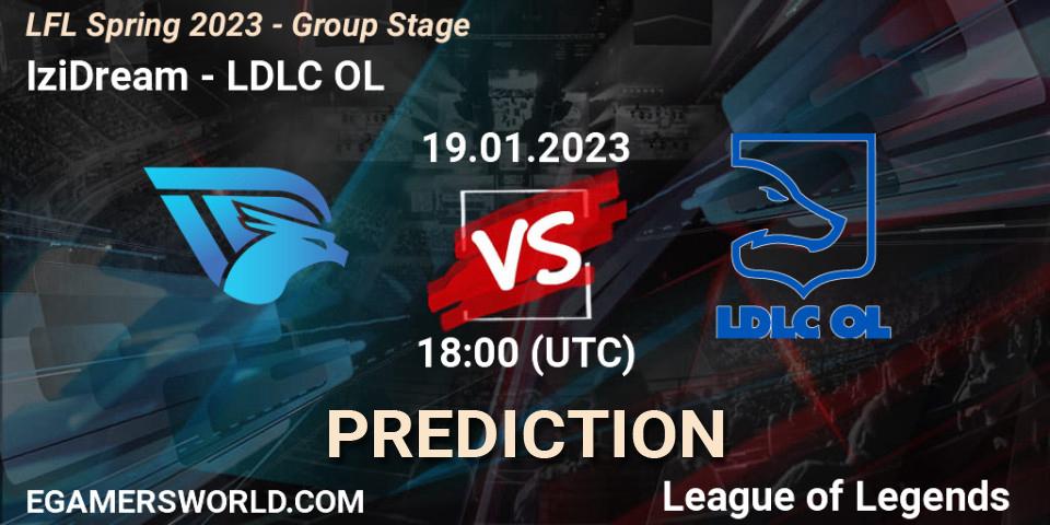 IziDream vs LDLC OL: Betting TIp, Match Prediction. 19.01.2023 at 18:00. LoL, LFL Spring 2023 - Group Stage