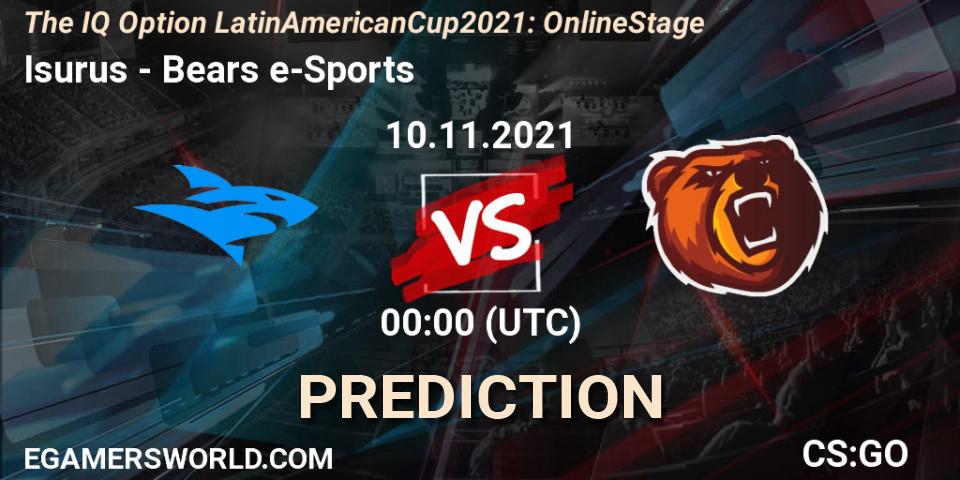 Isurus vs Bears e-Sports: Betting TIp, Match Prediction. 10.11.2021 at 00:00. Counter-Strike (CS2), The IQ Option Latin American Cup 2021: Online Stage