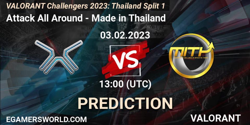 Attack All Around vs Made in Thailand: Betting TIp, Match Prediction. 03.02.23. VALORANT, VALORANT Challengers 2023: Thailand Split 1
