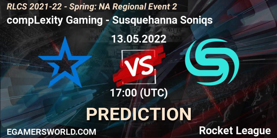 compLexity Gaming vs Susquehanna Soniqs: Betting TIp, Match Prediction. 13.05.2022 at 17:00. Rocket League, RLCS 2021-22 - Spring: NA Regional Event 2