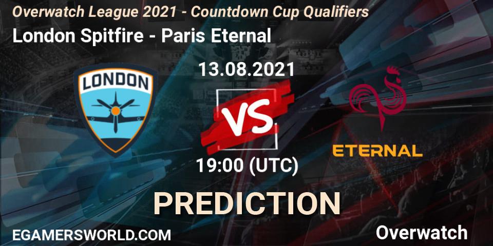 London Spitfire vs Paris Eternal: Betting TIp, Match Prediction. 13.08.21. Overwatch, Overwatch League 2021 - Countdown Cup Qualifiers