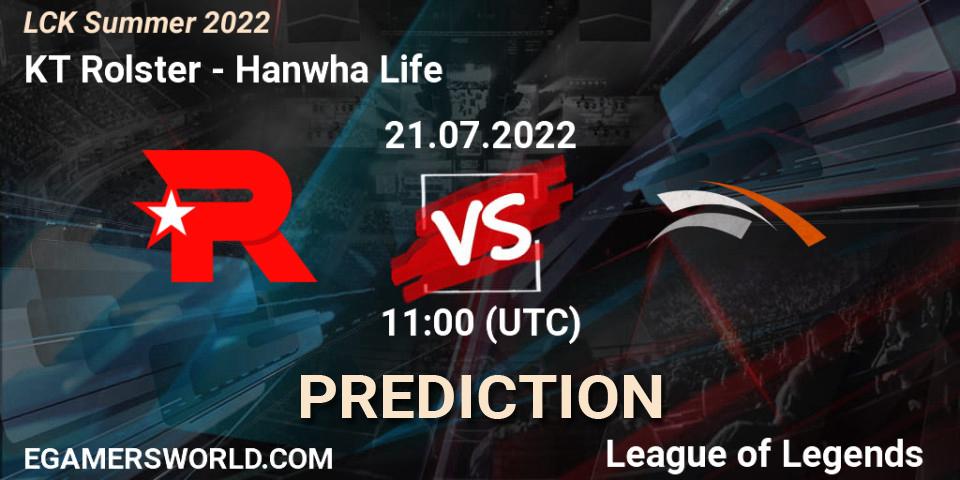 KT Rolster vs Hanwha Life: Betting TIp, Match Prediction. 21.07.2022 at 11:00. LoL, LCK Summer 2022