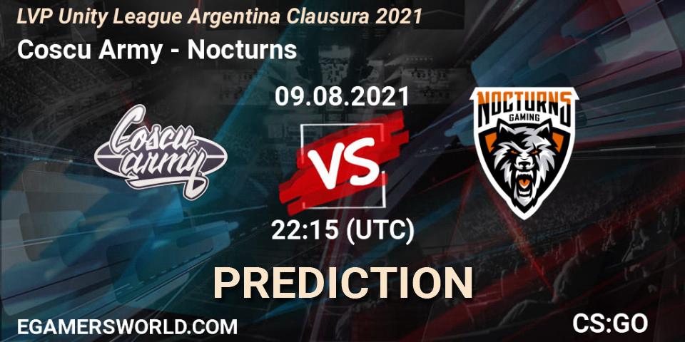 Coscu Army vs Nocturns: Betting TIp, Match Prediction. 09.08.21. CS2 (CS:GO), LVP Unity League Argentina Clausura 2021