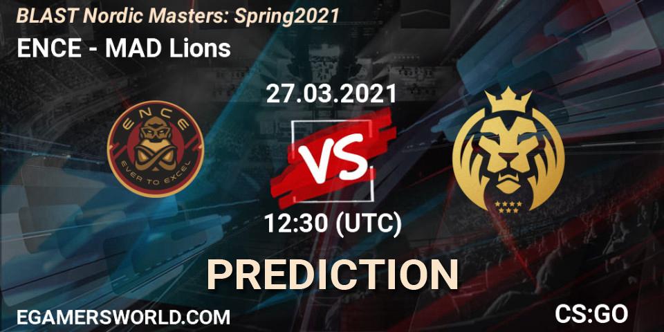 ENCE vs MAD Lions: Betting TIp, Match Prediction. 27.03.2021 at 12:30. Counter-Strike (CS2), BLAST Nordic Masters: Spring 2021
