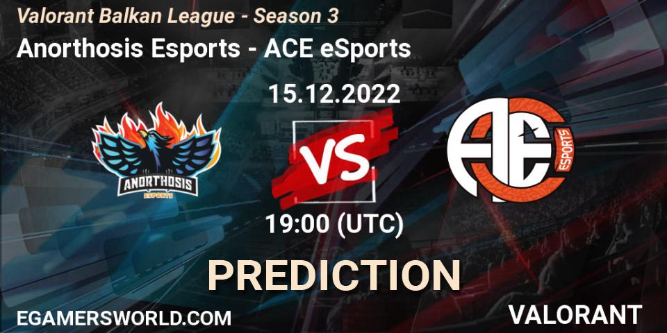 Anorthosis Esports vs ACE eSports: Betting TIp, Match Prediction. 15.12.22. VALORANT, Valorant Balkan League - Season 3