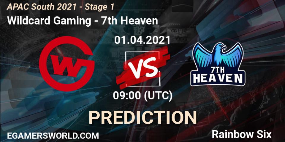 Wildcard Gaming vs 7th Heaven: Betting TIp, Match Prediction. 01.04.2021 at 09:00. Rainbow Six, APAC South 2021 - Stage 1