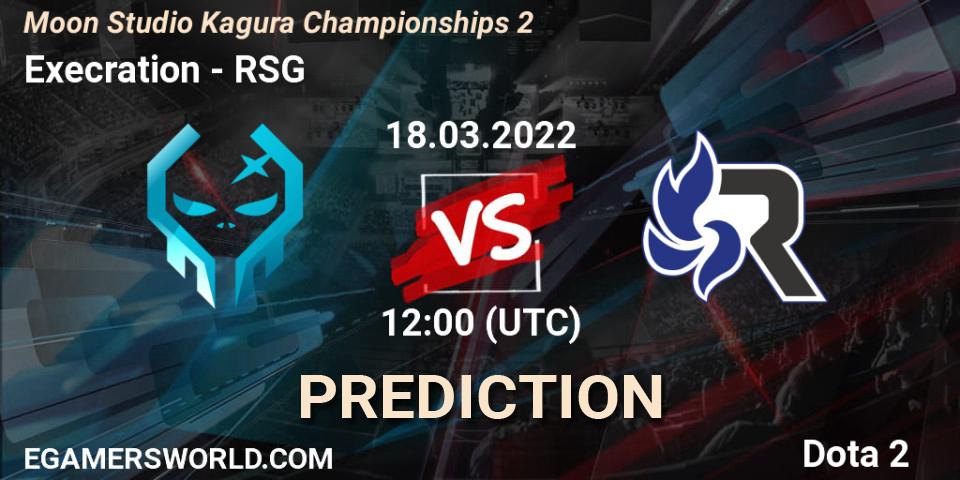 Execration vs RSG: Betting TIp, Match Prediction. 18.03.2022 at 12:00. Dota 2, Moon Studio Kagura Championships 2