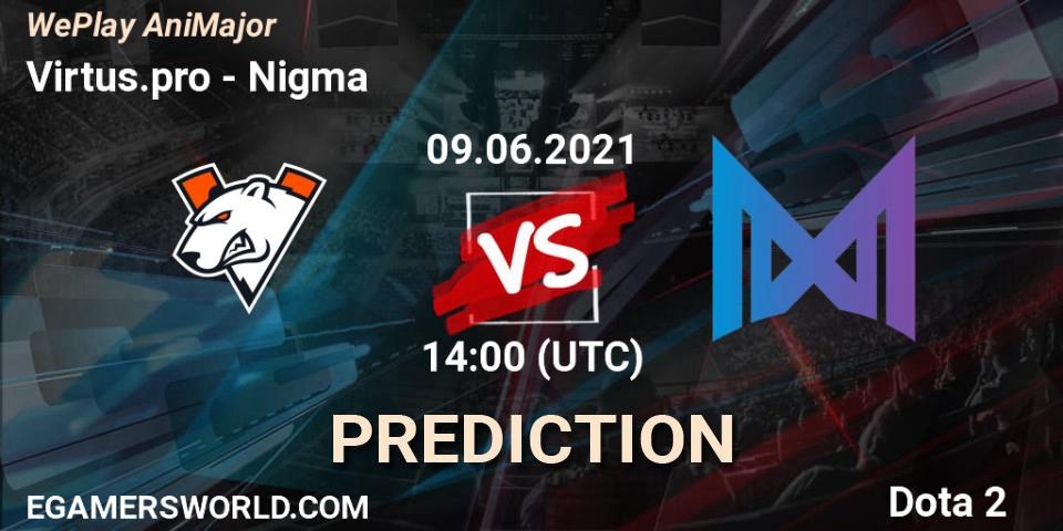 Virtus.pro vs Nigma: Betting TIp, Match Prediction. 09.06.21. Dota 2, WePlay AniMajor 2021