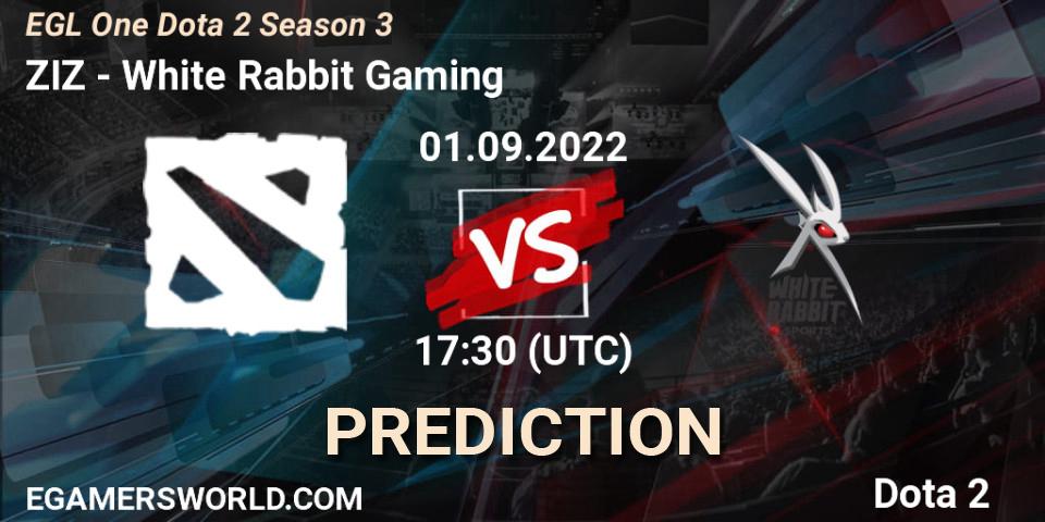 ZIZ vs White Rabbit Gaming: Betting TIp, Match Prediction. 01.09.22. Dota 2, EGL One Dota 2 Season 3