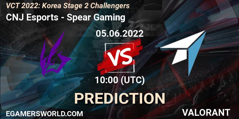 CNJ Esports vs Spear Gaming: Betting TIp, Match Prediction. 05.06.22. VALORANT, VCT 2022: Korea Stage 2 Challengers