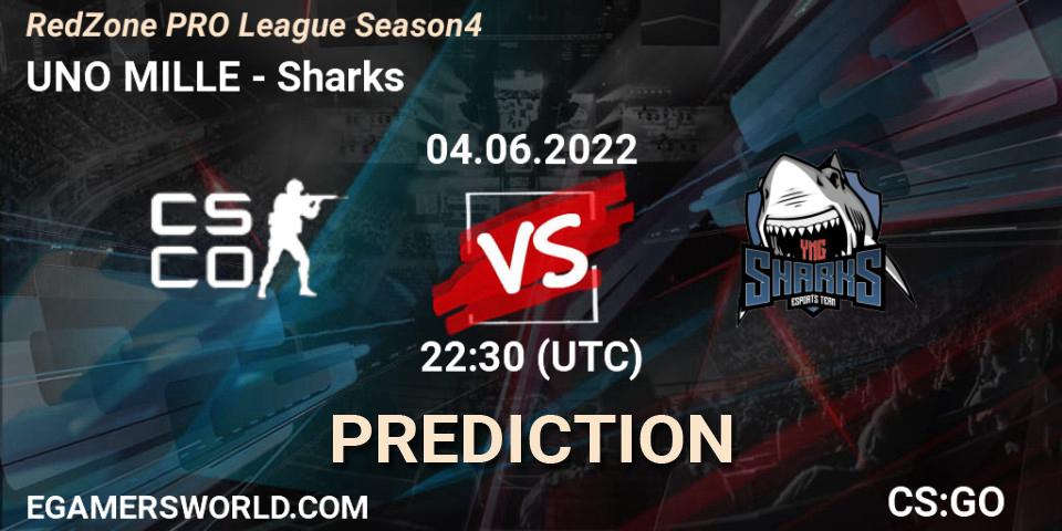 UNO MILLE vs Sharks: Betting TIp, Match Prediction. 05.06.2022 at 21:30. Counter-Strike (CS2), RedZone PRO League Season 4