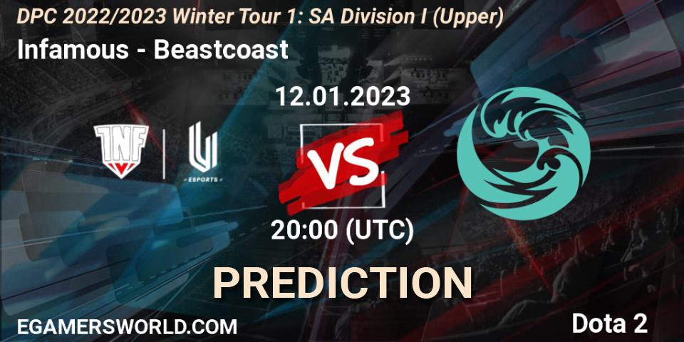 Infamous vs Beastcoast: Betting TIp, Match Prediction. 12.01.23. Dota 2, DPC 2022/2023 Winter Tour 1: SA Division I (Upper) 