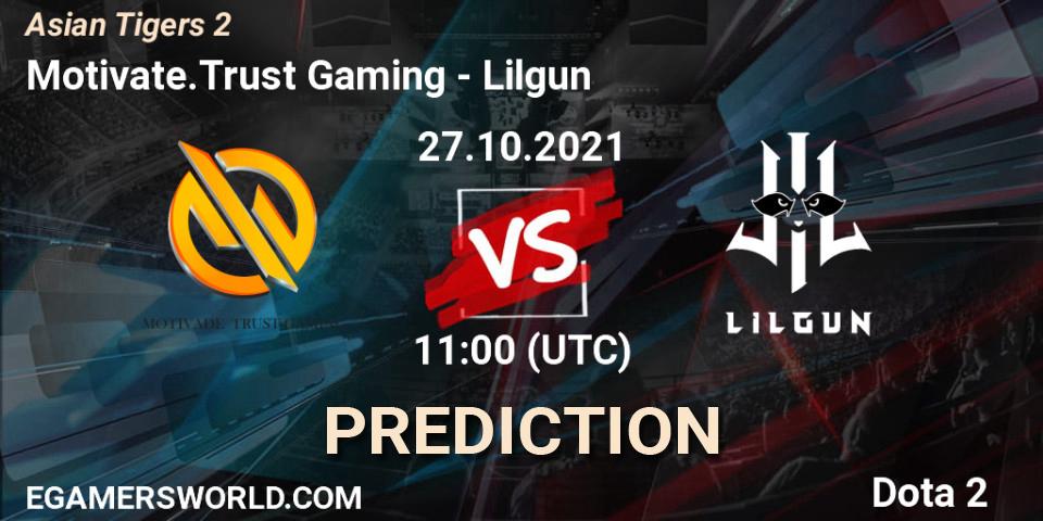 Motivate.Trust Gaming vs Lilgun: Betting TIp, Match Prediction. 27.10.2021 at 11:31. Dota 2, Moon Studio Asian Tigers 2