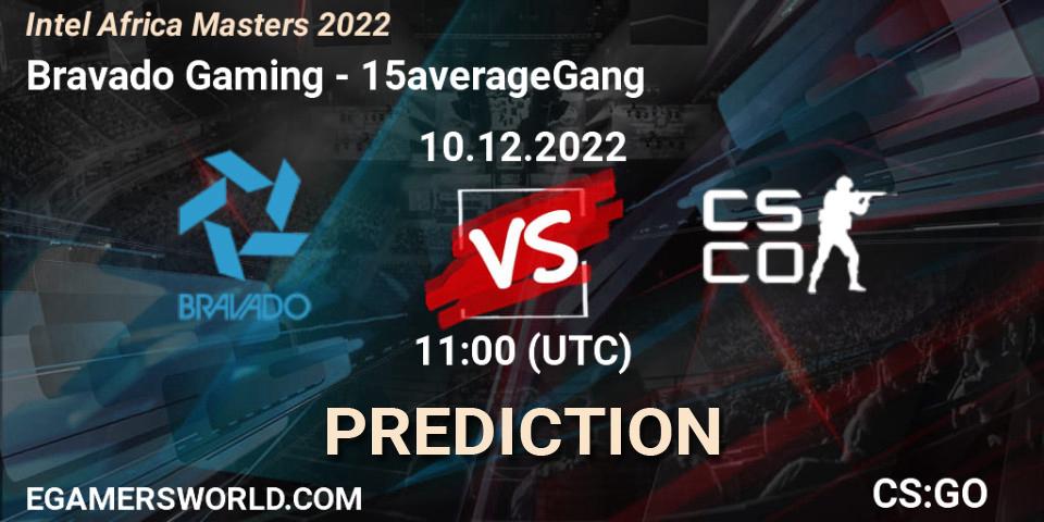 Bravado Gaming vs 15averageGang: Betting TIp, Match Prediction. 10.12.2022 at 11:00. Counter-Strike (CS2), Intel Africa Masters 2022