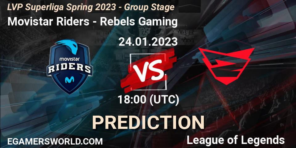 Movistar Riders vs Rebels Gaming: Betting TIp, Match Prediction. 24.01.2023 at 18:00. LoL, LVP Superliga Spring 2023 - Group Stage