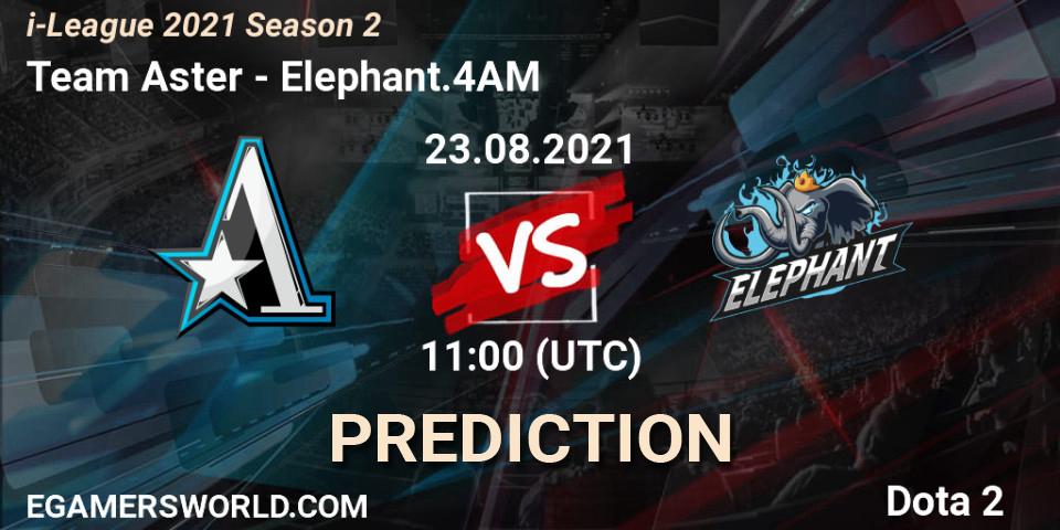 Team Aster vs Elephant.4AM: Betting TIp, Match Prediction. 23.08.2021 at 11:04. Dota 2, i-League 2021 Season 2