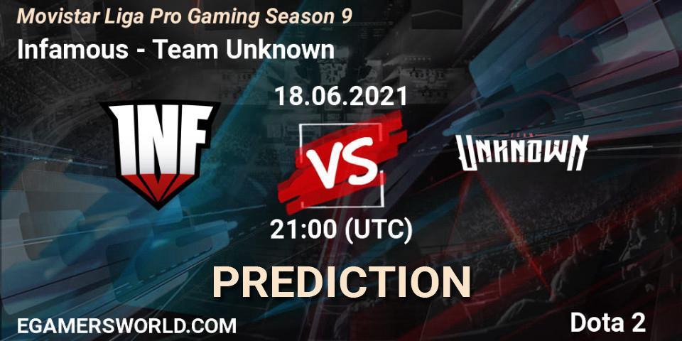 Infamous vs Team Unknown: Betting TIp, Match Prediction. 18.06.21. Dota 2, Movistar Liga Pro Gaming Season 9